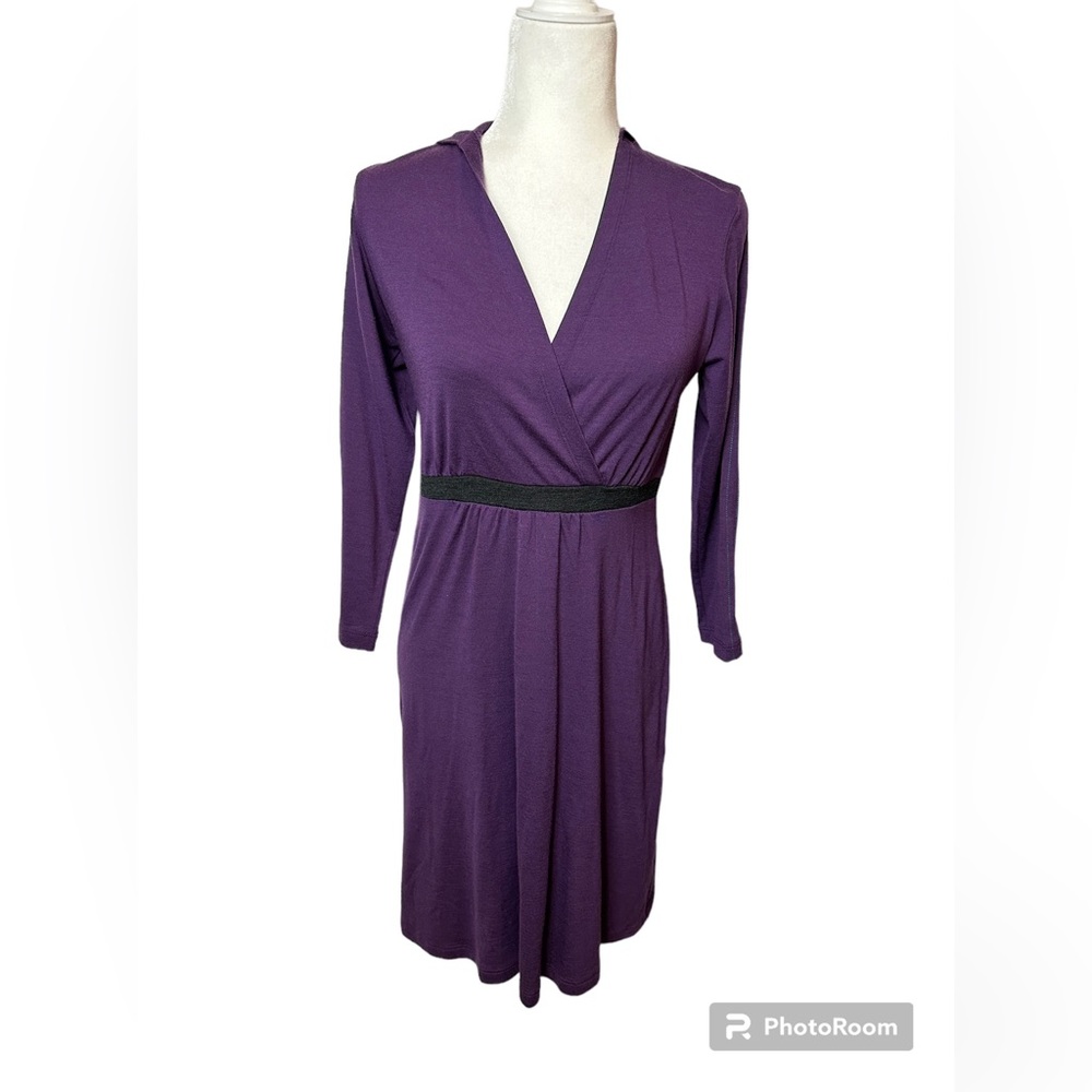 IBEX INDIE WOOL HOODED PURPLE DRESS WOMEN SIZE MEDIUM